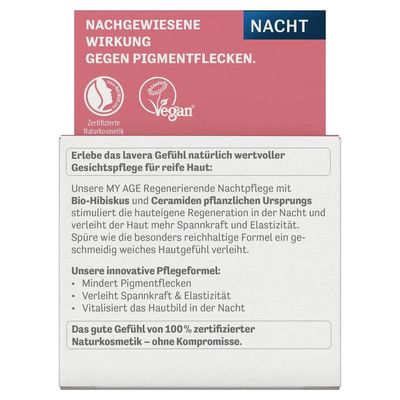 LAVERA My Age regenerierende Nachtpflege Bio-Hibiskus &amp; Ceramide